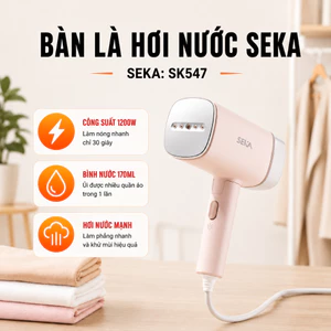 Bàn Là Hơi Nước Cầm Tay Seka SK547 1200W Gấp Gọn Du Lịch Là Nhanh 30 Giây Khử Mùi Diệt Khuẩn