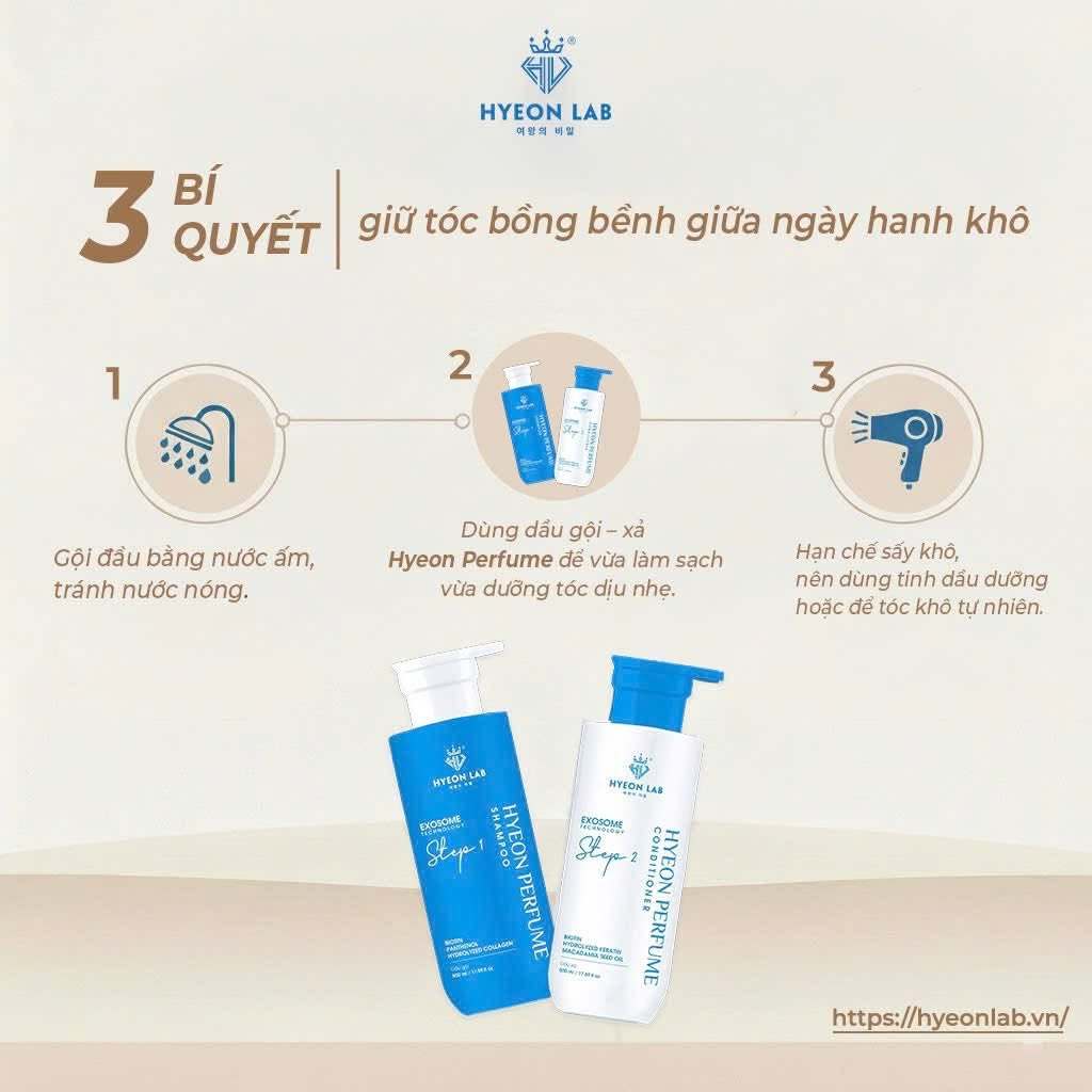 [Chính Hãng] Dầu Gội Xả Hyeon Perfume Cao Cấp - Làm Sạch Da Đầu, Tóc Suôn Mượt Ngát Hương (Hyeon Lab)