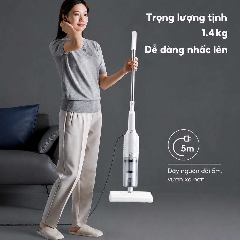 Tixx Máy hút bụi cầm tay 400W lực hút 16000pa kèm theo 10 đầu hút đa năng 2 trong 1 hút bụi và lau nhà