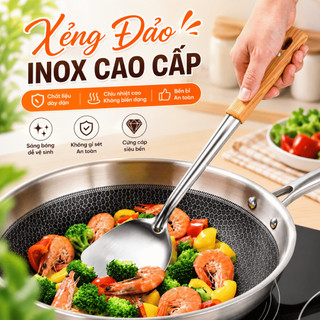 Bộ Vá Muỗng Inox Cao Cấp 3 Món Cán Nhựa Chịu Nhiệt – Muỗng Canh, Vá Lỗ, Xẻng Chiên Đa Năng Cho Nhà Bếp