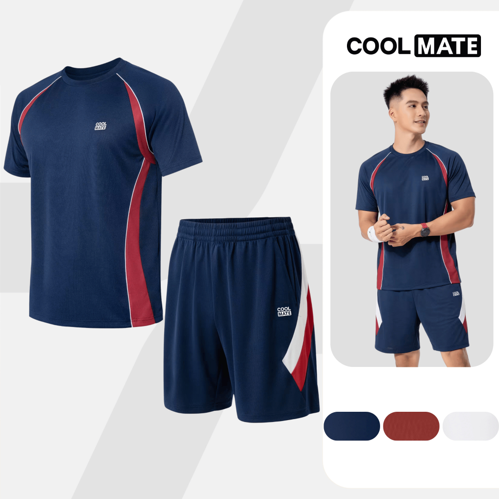Set thể thao Pickleball nam Áo thun Teamwear Quần Promax Flexline Active thoáng khí