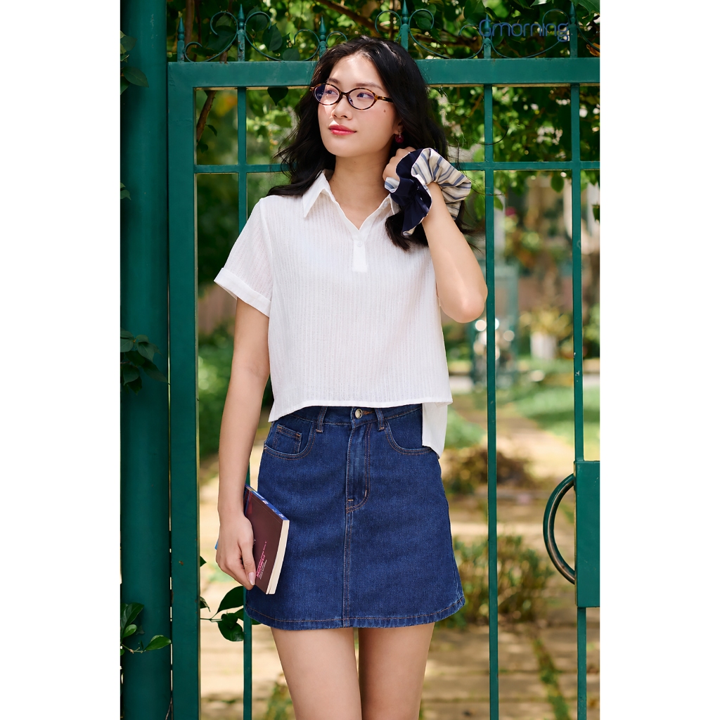 Áo Sơ Mi Nữ Gmorning - GUMAC Form Suông Thoải Dáng Lửng Trẻ Trung Hiện Đại Nữ Tính YAG05042