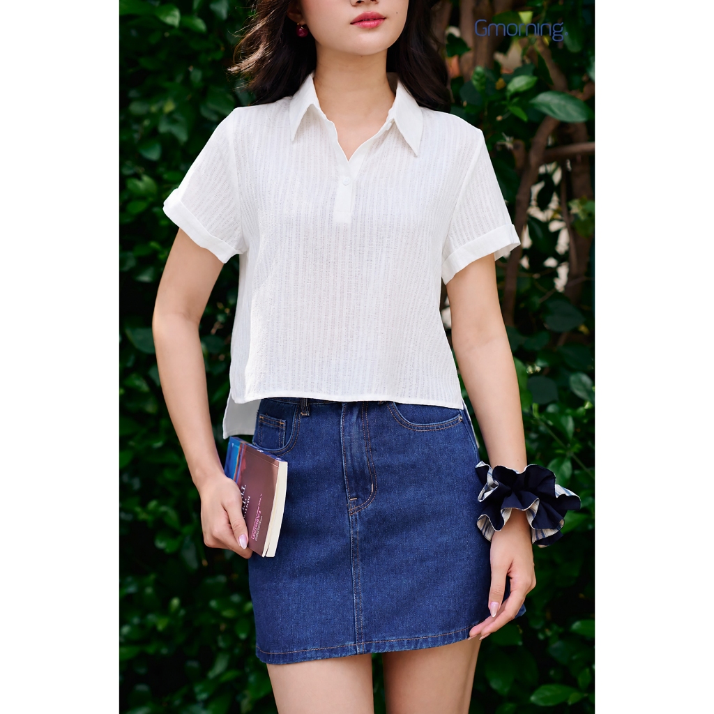 Áo Sơ Mi Nữ Gmorning - GUMAC Form Suông Thoải Dáng Lửng Trẻ Trung Hiện Đại Nữ Tính YAG05042