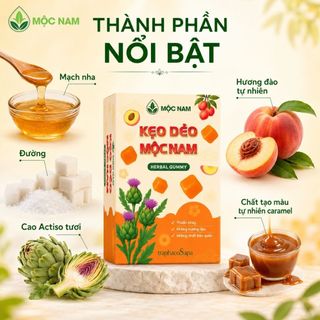 (Mua 1 Tặng 1) Kẹo dẻo actiso Mộc Nam Traphacosapa thuần chay hương đào cho bé và người lớn