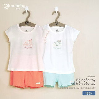 Bộ ngắn tay cổ tròn bèo tay bubaby