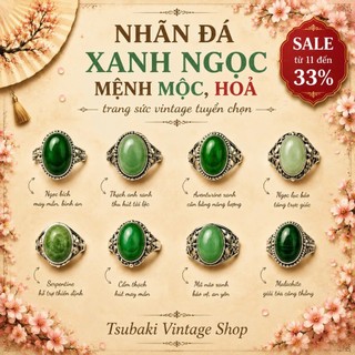 (22.08) Nhẫn Đá Xanh Ngọc Oval – Nhẫn Phong Thuỷ Mệnh Mộc/Hỏa