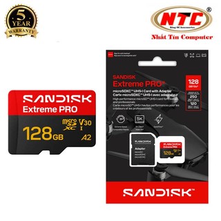 [MẪU MỚI] Thẻ nhớ MicroSDXC SanDisk Extreme Pro 128GB V30 U3 A2 đọc 250MB/s ghi 120MB/s quay 5K UHD