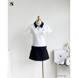 Áo thun ngắn tay Twentyfive cổ polo phối hình thêu dễ phối đồ mặc đi học đi chơi 7320