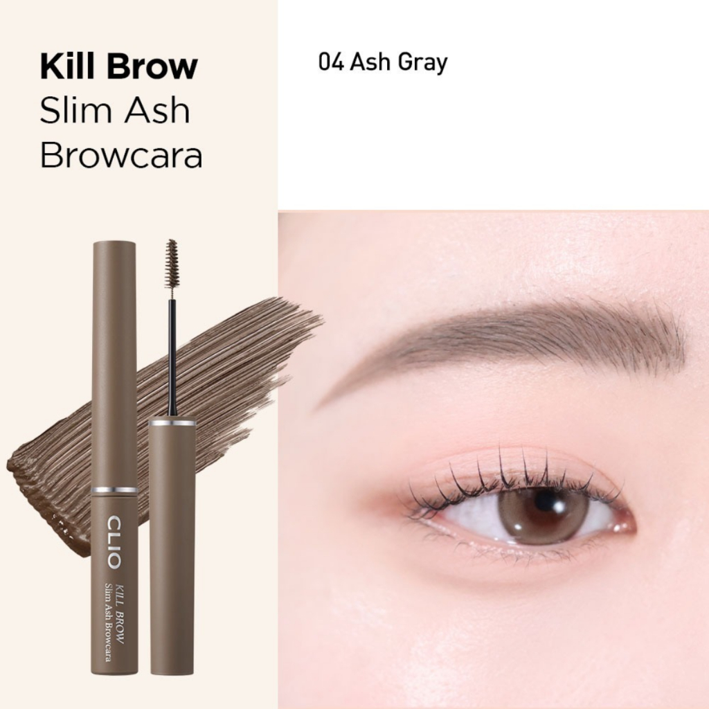 [Săn Sale] Mascara Chân Mày Bám Màu Lâu Trôi Clio Kill Brow Slim Ash Browcara 3g (màu 04 Ash Gray)