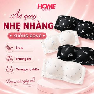 [MẪU MỚI] Áo Quây Nữ Họa Tiết Dễ Thương, Áo Lót Nữ Không Dây Có Viền Silicon Chống Tuột HOMEBRA A620