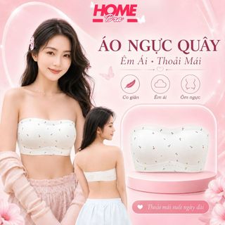 [MẪU MỚI] Áo Quây Nữ Họa Tiết Dễ Thương, Áo Lót Nữ Không Dây Có Viền Silicon Chống Tuột HOMEBRA A620
