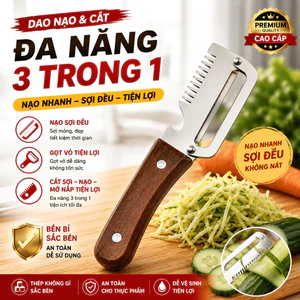 Dao Nạo Rau Củ Đa Năng 3 Trong 1 Cao Cấp – Gọt Vỏ, Bào Sợi, Cắt Rau Củ Inox Sắc Bền