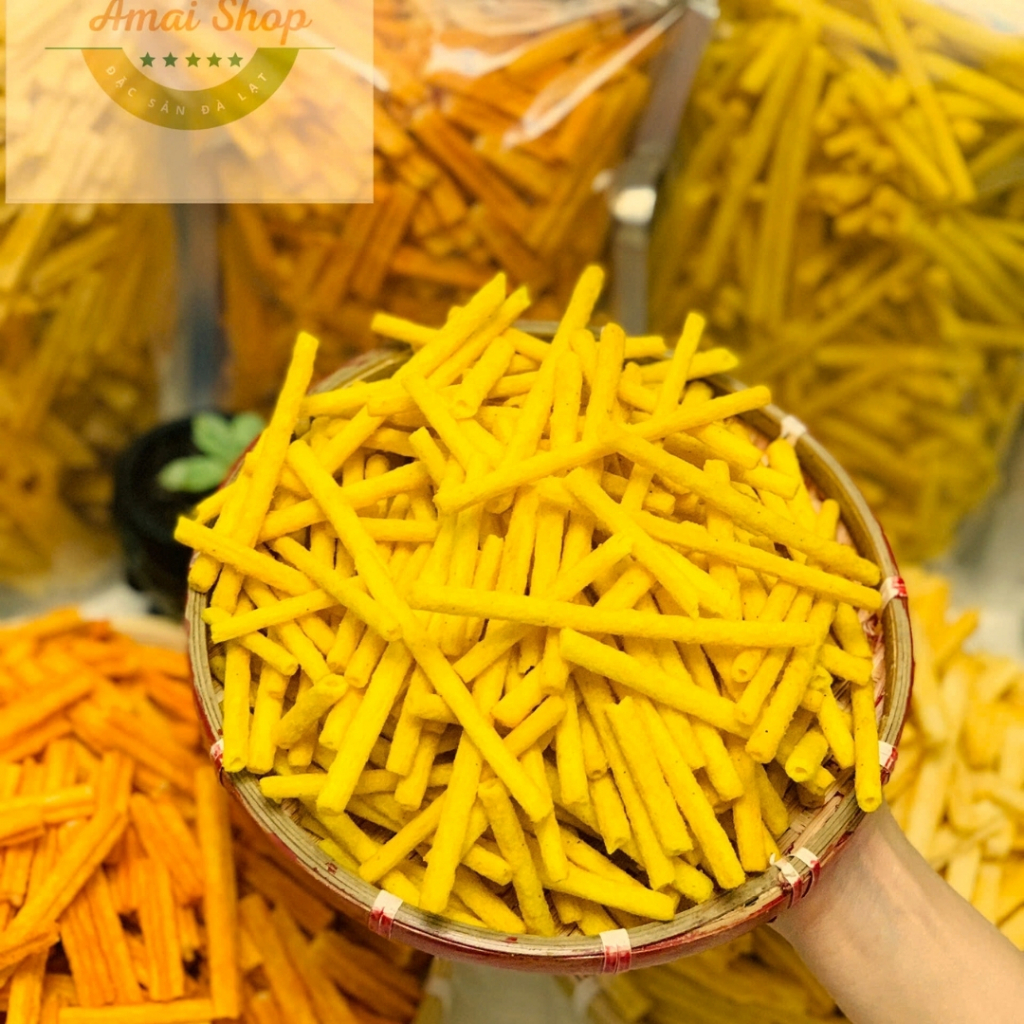 SNACK KHOAI TÂY QUE PHÔ MAI AMAI - DẠNG ỐNG VÀNG HÀNG LOẠI 1, GIÒN TAN RÔM RỐP, BÉO NGẬY ĐẬM VỊ