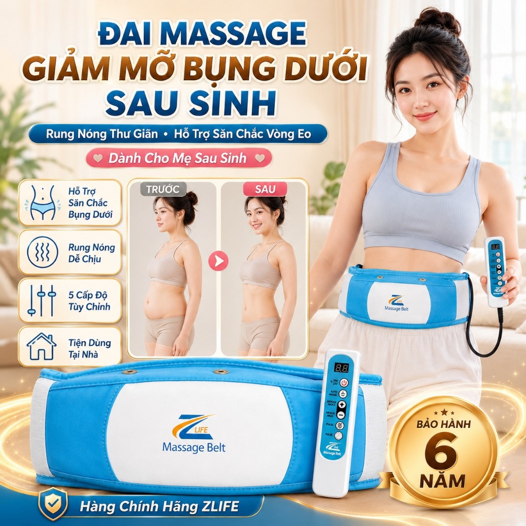 Đai Quấn Nóng Rung Massage Giảm Béo Toàn Thân, Máy Massage Đốt Mỡ Bụng Tại Nhà Hiệu Quả Nhanh Chóng