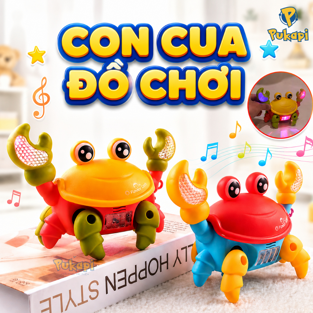 Con Cua Đồ Chơi Cua Chạy Pin Cua Chạy Bằng Pin Con Vật  Phát Nhạc - Đồ Chơi Cho Bé PUKAPI