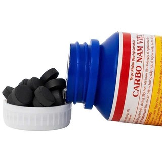Viên than hoạt tính Carbo Nam Việt - Lọ 100 viên- Hỗ trợ giảm đau bụng, khó tiêu, tiêu chảy
