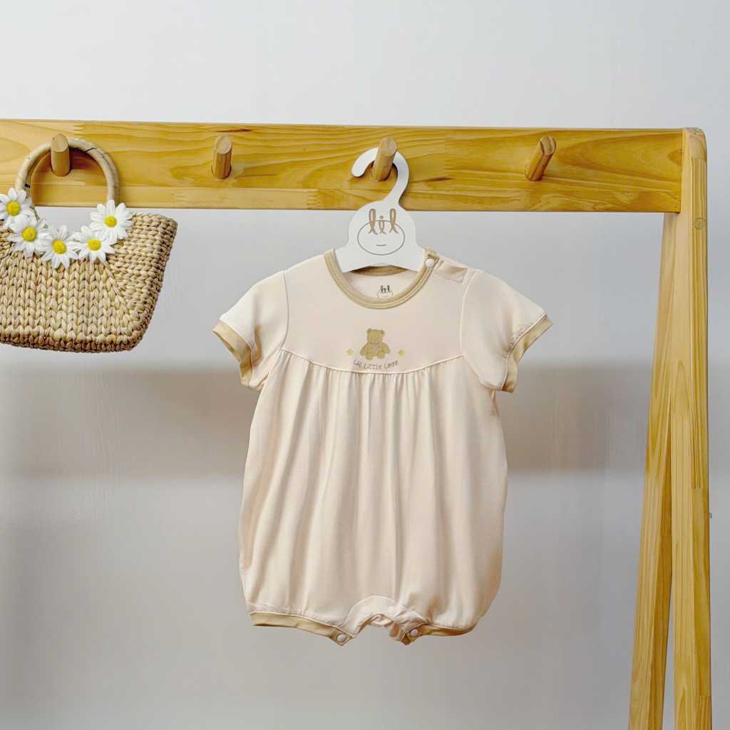 BODY ĐÙI VẢI SỢI TRE [ SIÊU MỀM, MÁT, MỊN CO DÃN VÀ THẤM HÚT TỐT] TRẮNG PHỐI SZ 1/3M - 9/12M (HBDD05)