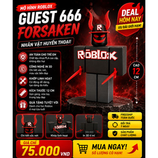 Đồ Chơi Mô Hình Guest666 Roblox Forsaken Có Khớp Làm Quà Tặng - Trưng Bày