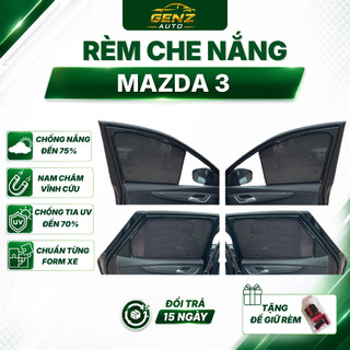 Rèm che nắng xe Mazda 3 2009 - 2022 - nay hít nam châm cao cấp, vừa khít 4 cửa xe