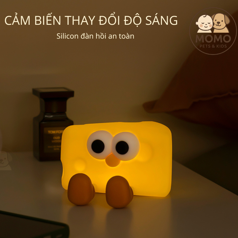 Đèn Ngủ Silicon Hình Phô Mai Cheese Kid Dễ Thương – Đèn Decor Phòng Ngủ Cho Bé Quà Tặng Cho Bé