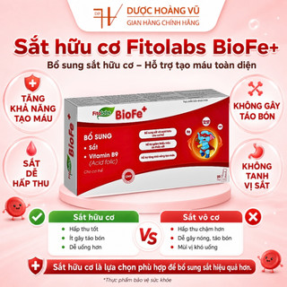 [✨QUÀ XỊN] Sắt Hữu Cơ Fitolabs BioFe+ Cho Bé Dễ Hấp Thu, Không Táo Bón, Hỗ Trợ Giảm Thiếu Máu