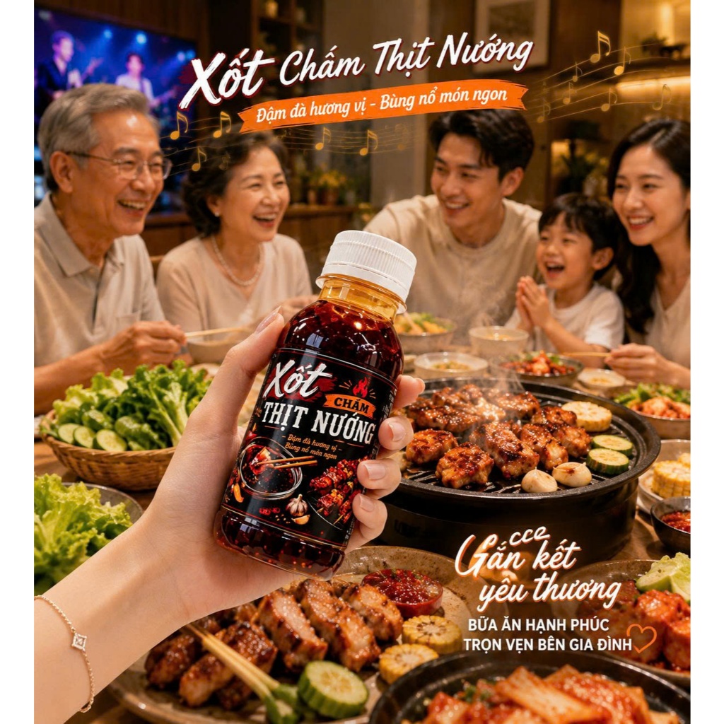 Nước Xốt Chấm Thịt Nướng Đặc Sản Gia Truyền - Sốt Chấm Đồ Nướng BBQ - Cay Dịu Nhẹ Đậm Đà