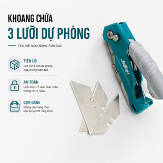 Dao Rọc Đa Năng JCTOP Gấp Gọn - Thép SK-5 Kèm 3 Lưỡi Dự Phòng Thay Lưỡi Nhanh