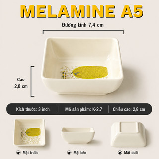 Bát Nước Chấm Phíp ( Melamine A5 ) Hoa Văn Hình Lá Tre Dùng Cho Nhà Hàng Khách Sạn  k-2.7