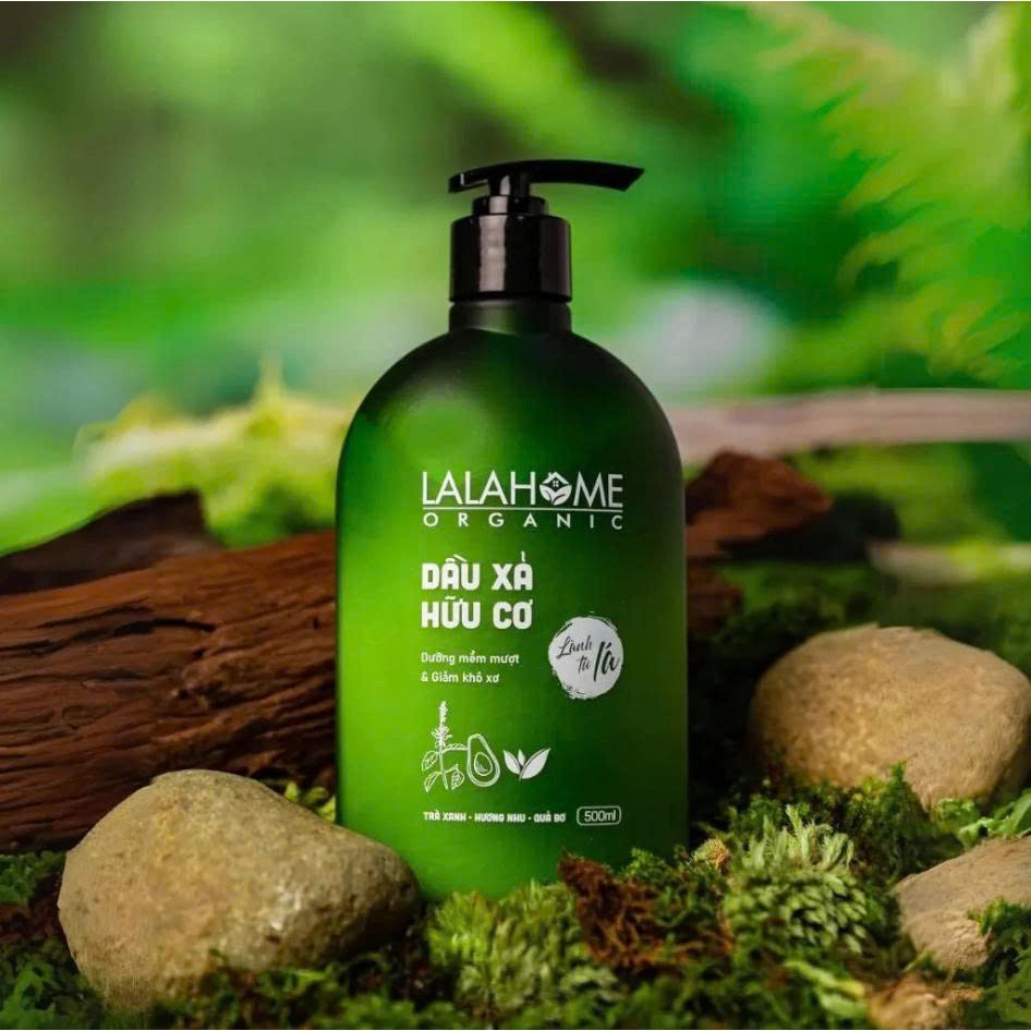 {CÓ SẴN} 🌿 DẦU XẢ THẢO DƯỢC LALAHOME ORGANIC TRÀ XANH – HƯƠNG NHU – QUẢ BƠ (500ML)