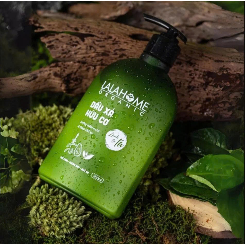{CÓ SẴN} 🌿 DẦU XẢ THẢO DƯỢC LALAHOME ORGANIC TRÀ XANH – HƯƠNG NHU – QUẢ BƠ (500ML)