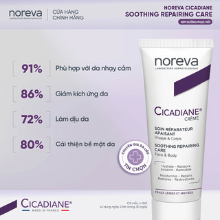 Kem dưỡng phục hồi da Noreva Cicadiane Soothing Repairing Care Cream 40ml
