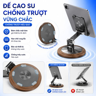 Giá Đỡ Điện Thoại Máy Tính Bảng GD12 Xoay 360° Nâng Hạ Chiều Cao, Hợp Kim Nhôm Chắc Chắn, Gấp Gọn Chống Trượt