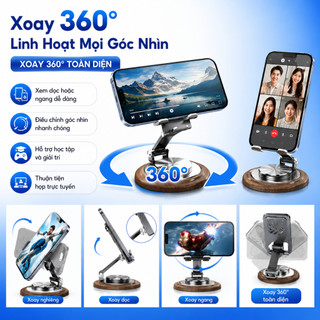 Giá Đỡ Điện Thoại Máy Tính Bảng GD12 Xoay 360° Nâng Hạ Chiều Cao, Hợp Kim Nhôm Chắc Chắn, Gấp Gọn Chống Trượt