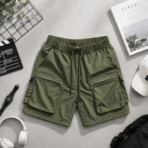 Quần Short Gió Nam, Quần Đùi Nam Dáng Lửng Unisex Túi Hộp Có Dây Rút NOG567