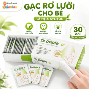 Gạc Rơ Lưỡi DouDou Dr.Papie 5 Sao Vệ Sinh Răng Miệng Cho Bé (30 Gói) A05