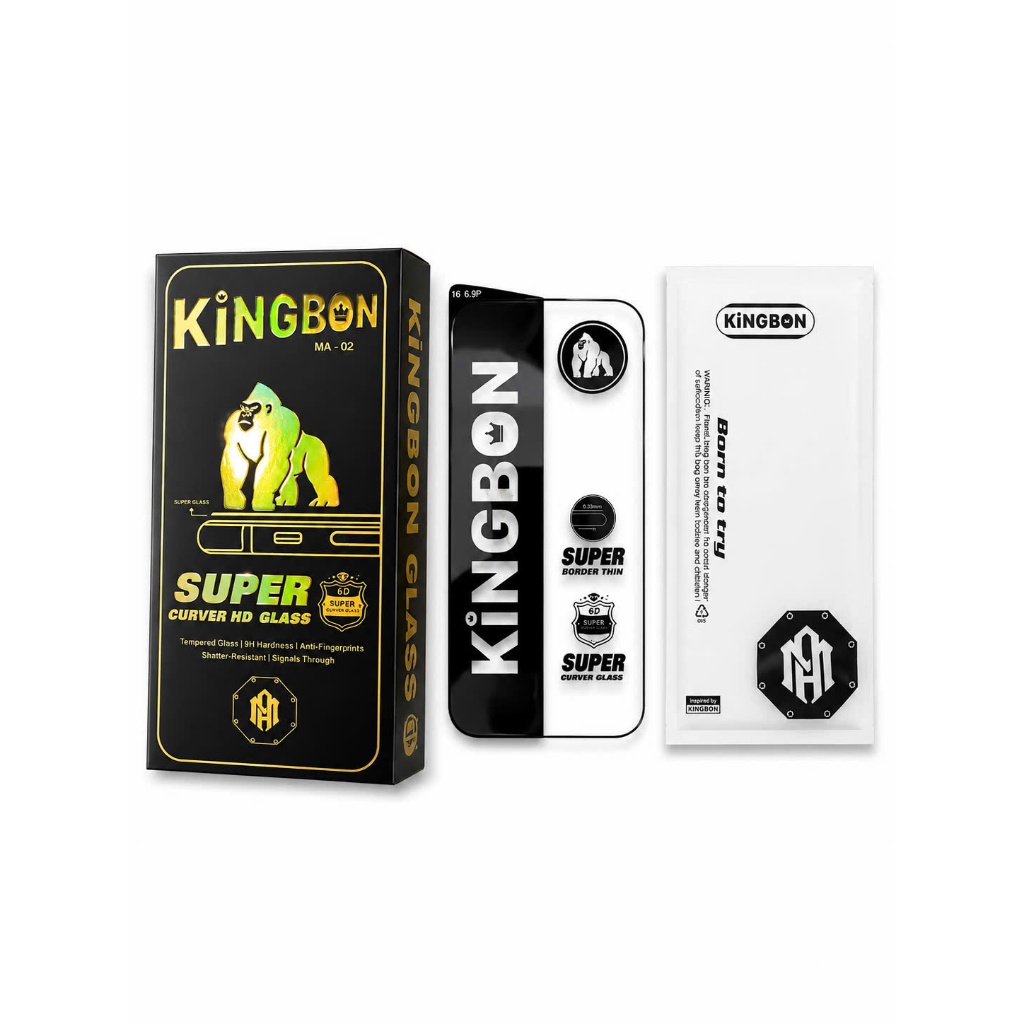 Kính Cường Lực iPhone KiNGBON MA-02 TRONG Suốt 3D Không Hộp dành cho IP 6 đến 17 Pro Max