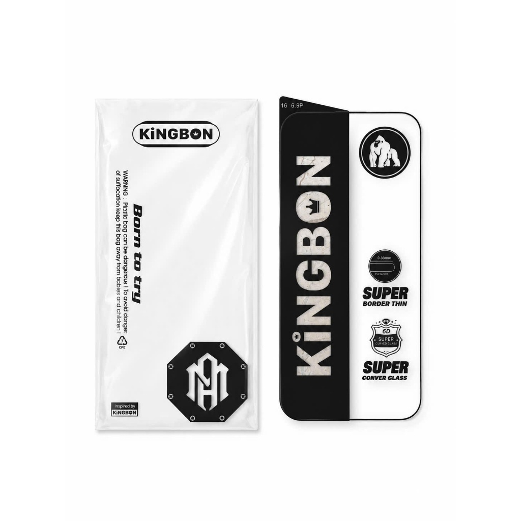 Kính Cường Lực iPhone KiNGBON MA-02 TRONG Suốt 3D Không Hộp dành cho IP 6 đến 17 Pro Max