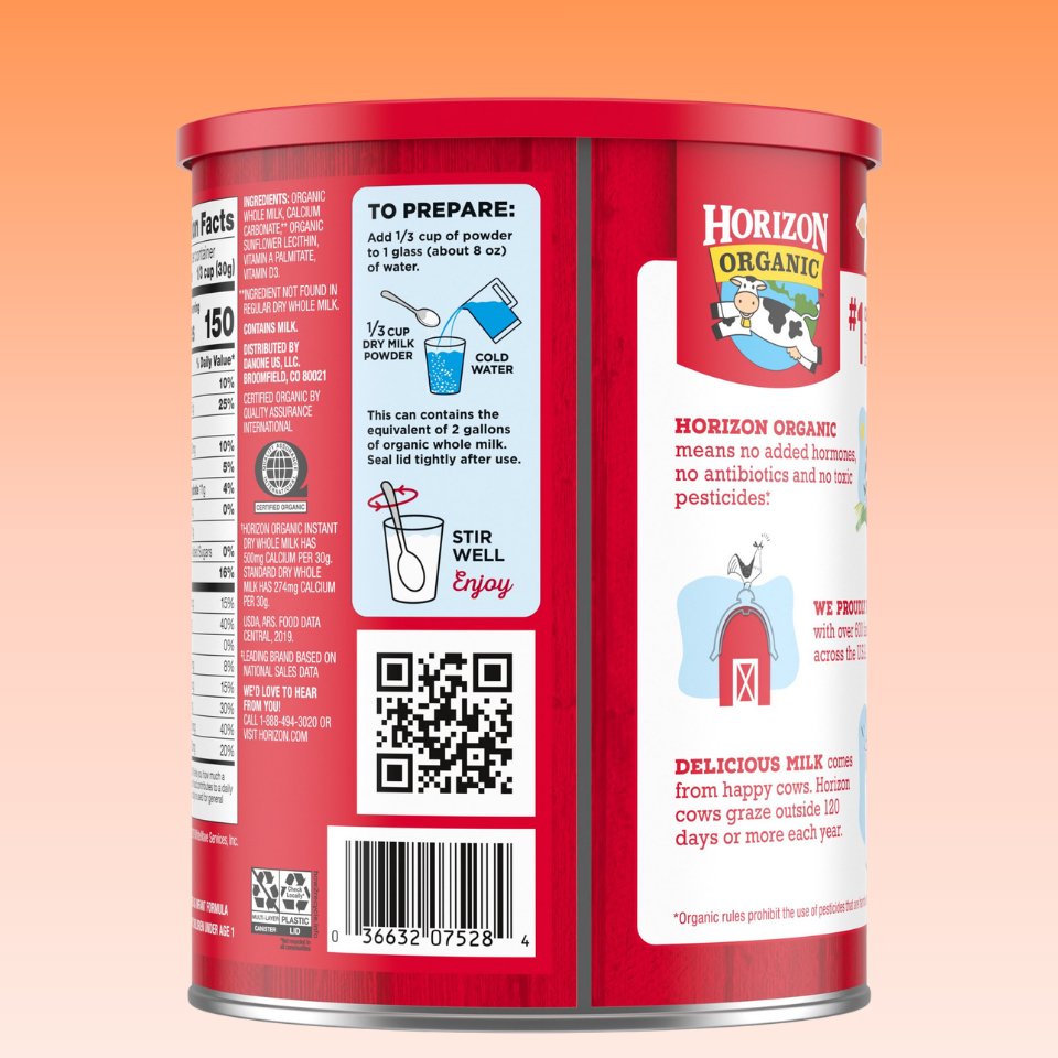 Horizon Organic Dry Whole Milk 870g Mỹ – Sữa Bột Hữu Cơ Nguyên Chất Giàu Canxi & Protein