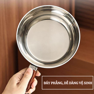 Nồi Inox Đa Năng Tay Gỗ Cao Cấp Có Nắp Đậy – Nấu Mì, Lẩu Mini, Cháo, Súp, Phù Hợp Mọi Gian Bếp