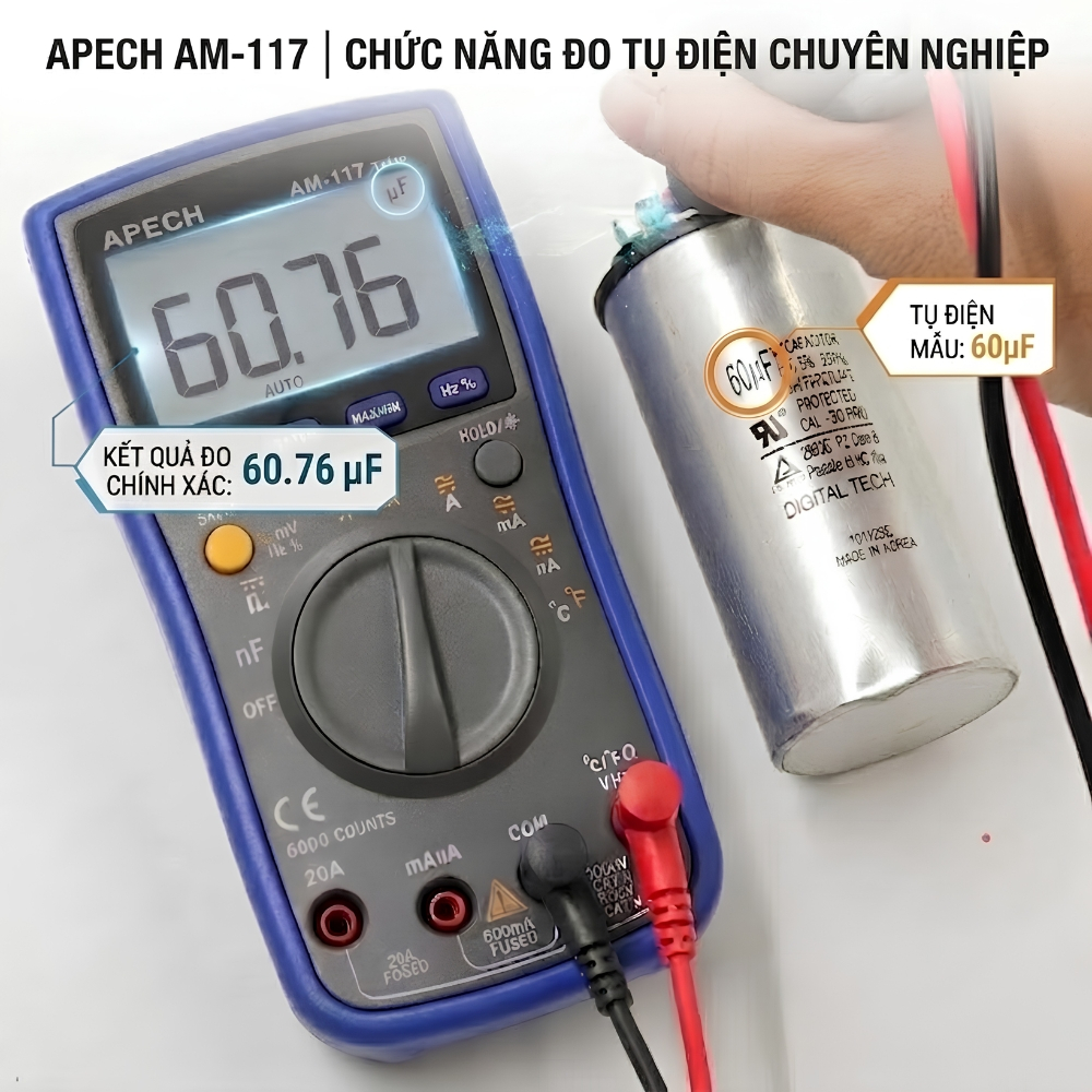 Đồng Hồ Vạn Năng Đo Điện APECH AM117 TrueRMS Cực Kỳ Chính Xác - Anh Phát