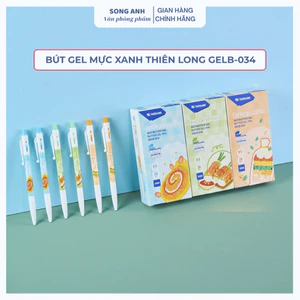 Combo 20 Bút Gel Thiên Long Gel B - Buttersmooth GELB-034 Mực Xanh - Premium Tip Viết Êm, Trơn