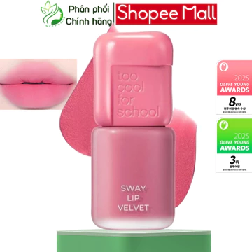 Too Cool For School Sway Lip Velvet 09 Cool Stain Son Kem Lì Hàn Quốc Màu Hồng Mận Lạnh Mịn Nhẹ