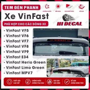 Tem dán trang trí đèn phanh xe VinFast- VF5, VF6, VF7, VF8, VF9, E34,- Herio Green Limo, Mpv7 decal dán đèn phanh chất.