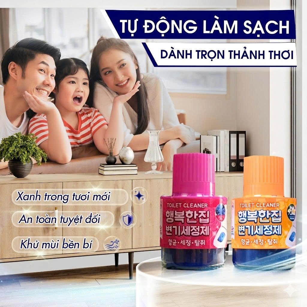 [COMBO 4] LỌ/CỐC THẢ BỒN CẦU HAENGBOKANJIP 180G - TẨY SẠCH, KHỬ MÙI TỰ ĐỘNG