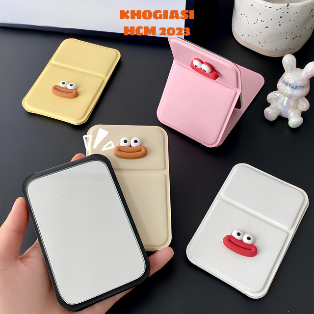 Gương Mini Cầm Tay Da Pu Có Thể Gấp Gọn Siêu Xinh