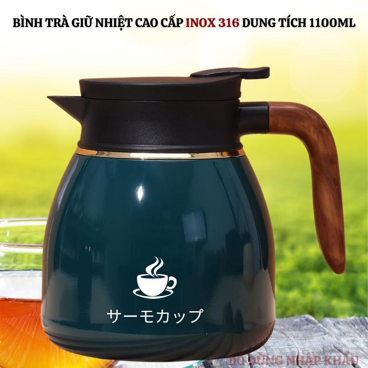 Bình đựng trà inox 316 3 lớp cách nhiệt dung tích 1100ml có lọc trà tiện lợi