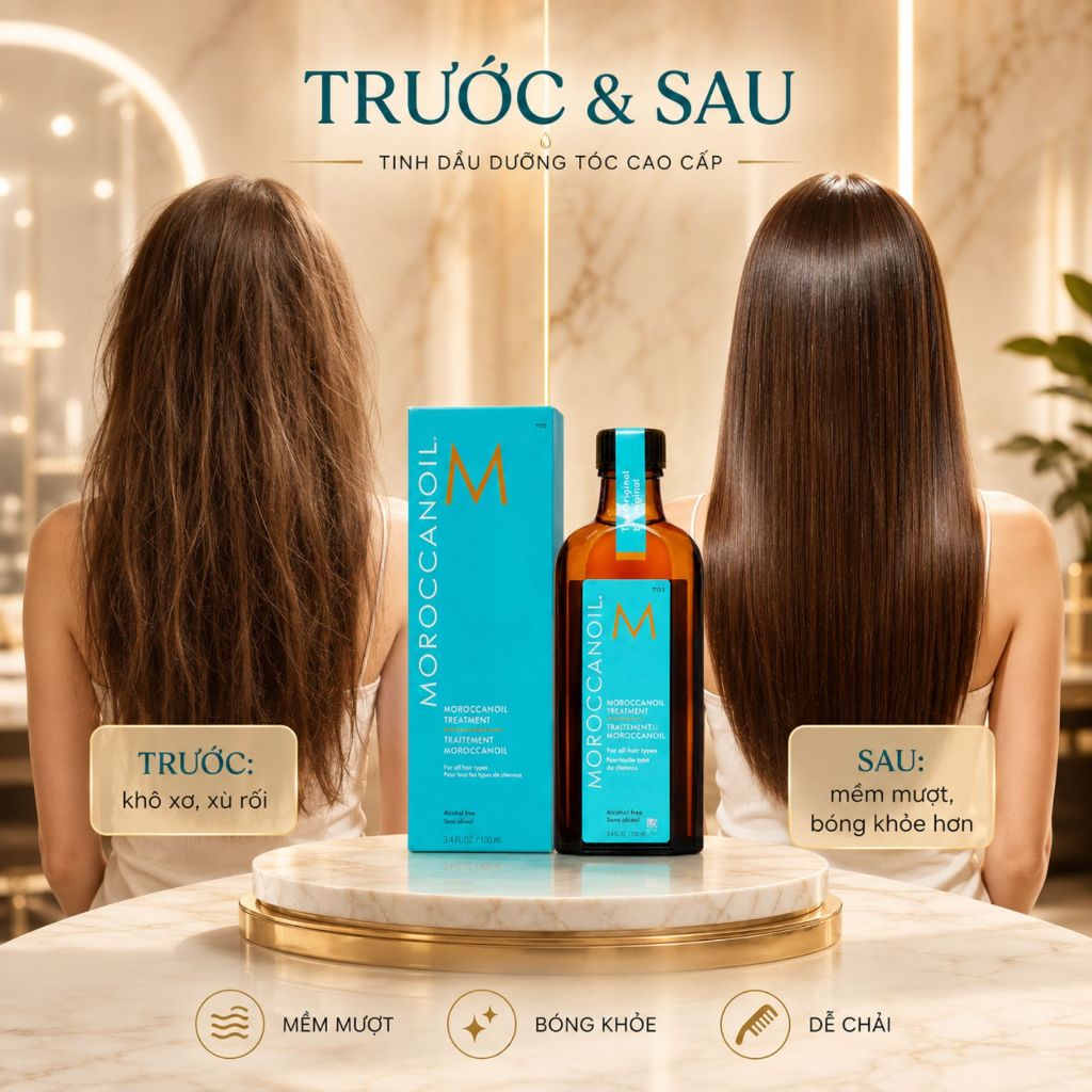 Tinh Dầu Dưỡng Tóc Moroccanoil Treatment 25-10-200ml|Dưỡng Tóc Mềm Mượt, Bóng Khỏe, Hương Thơm Cao Cấp
