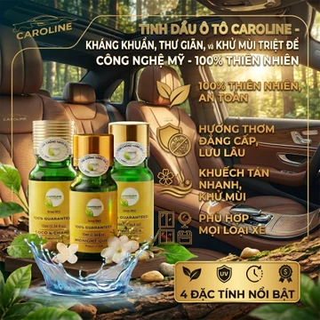 Tinh Dầu Xe Hơi Caroline 10ml/50ml - Tinh Dầu Thiên Nhiên Dùng Cho Máy Phun Sương, Máy Xông Tinh Dầu Ô Tô Cao Cấp