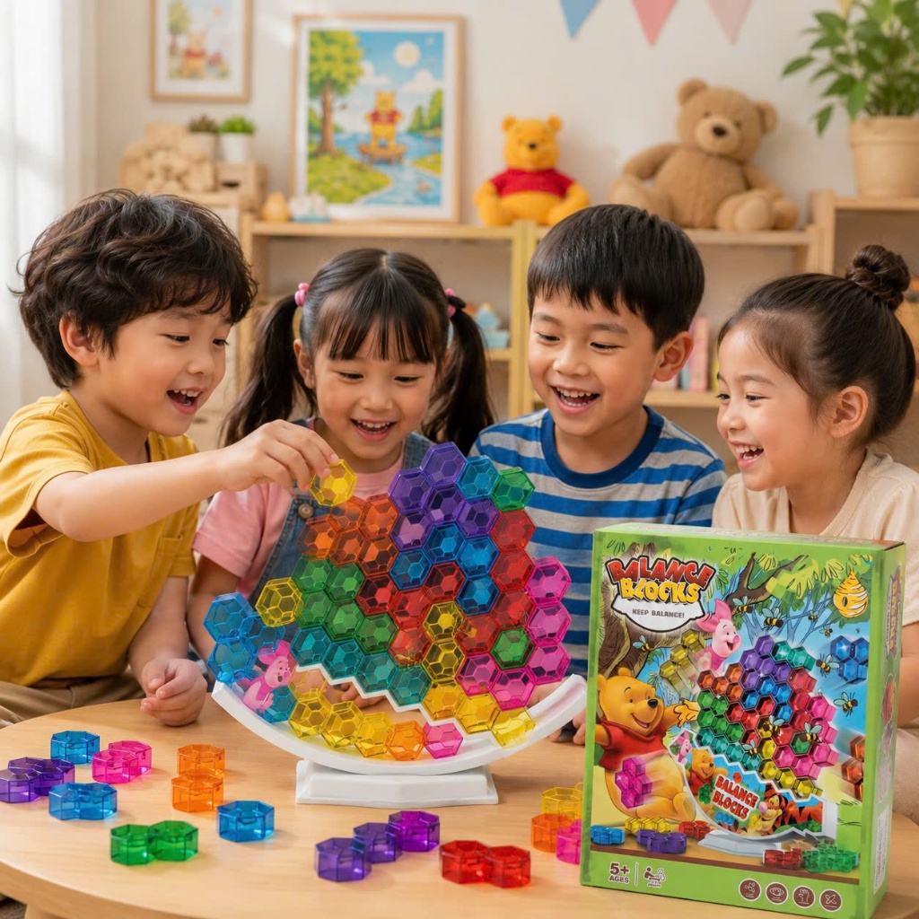 Trò Chơi Cân Bằng Tổ Ong Xếp Khối Cho Bé Đồ Chơi Trí Tuệ Phát Triển Tư Duy Giáo Dục