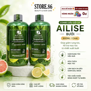 Dầu Gội Xả Bưởi AILISE 800ml | Dưỡng Ẩm Tóc Khô Xơ, Sạch Thoáng Da Đầu, Mềm Mượt Tự Nhiên